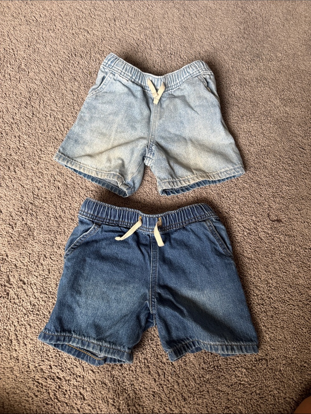 Cat & Jack Kids Denim Pull-On Shorts in Light Blue and Dark Blue